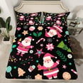 thumbnail image 2 of Castle Fairy Santa Claus 4 Pieces Queen Sheet Sets,Merry Christmas Ultra Soft Flat Sheet,Festival Xmas Queen Fitted Sheet,Luxury Children Bedroom Decor, 2 of 7