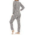 thumbnail image 5 of Seyurigaoka Women Cozy Pajamas Jumpsuit, Cartoon Long Sleeve Buttons O-Neck One-Piece Sleep Wear, 5 of 6