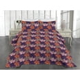 thumbnail image 2 of Ambesonne Floral Quilted Coverlet 2 Pcs, Minimalist Hibiscus Flowers, Twin Size, Dark Magenta Blush, 2 of 4