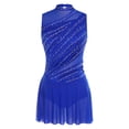 thumbnail image 4 of SiiRoh Women Lyrical Dance Dress Rhinestone Figure Skating Dresses Sleeveless Ballet Dancewear Royal Blue S, 4 of 7