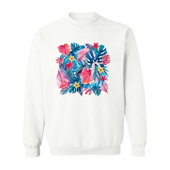 Exotic Leaves And Flowers. Sweatshirt Women -Image by Shutterstock, Female XX-Large