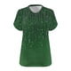 thumbnail image 5 of Camiseta de Base de Impresión de Manga Corta con Cuello en V para las Mujeres, Más Tamaño Estante de Imitación Casual Superior, 5 of 9