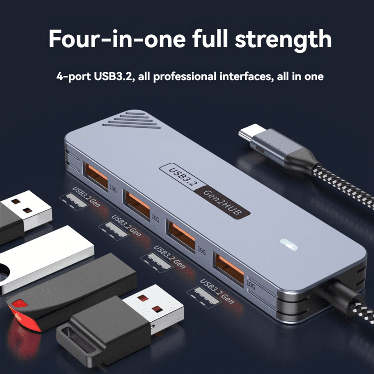 3X 10Gbps USB 3.2 GEN2 HUB USB C HUB High Speed USB Splitter USB Type-C 3.2 HUB,3 x USB C HUB,Random Color