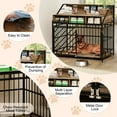 Smart FENDEE Wooden Dog Crate Dog Kennel with Divider, 2 Door, 3