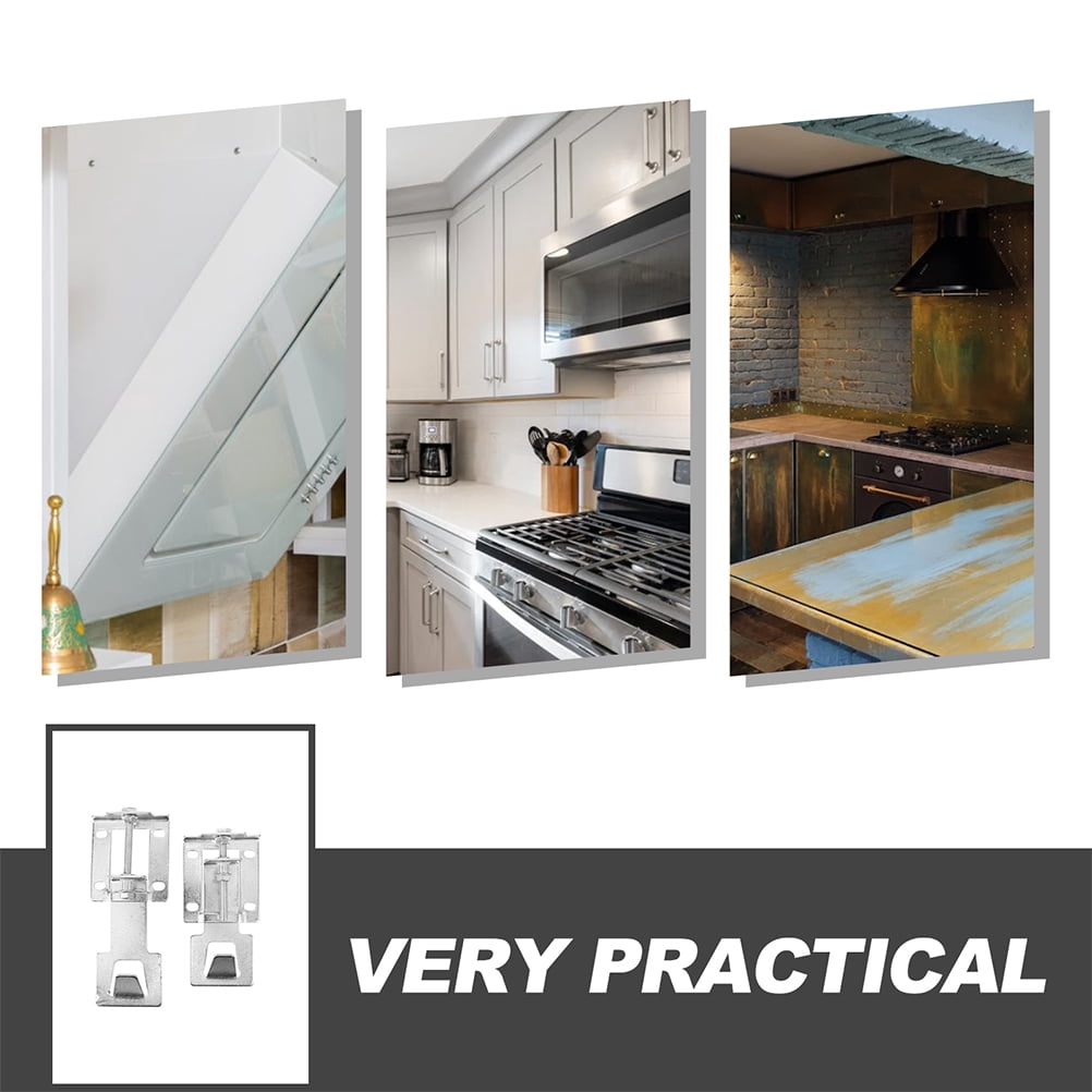 Worgeous 2 Pairs Range Hood Mounting Bracket Adjustable Floating Hanging Plate Universal Hood Support For Kitchen Range Hoods, Metal Hooks