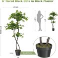 thumbnail image 6 of Studyset Artificial Plants Indoor, 5FT Fake Black Olive Tree with 50 LED Lights Tall Fake Plants in Plastic Nursery Pot Fake Tree Artificial Trees for Home Dr Office Living Room, 6 of 6