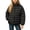 Black, variant on Girls Stand Collar Zip Puffer Jacket Side Hand Pockets Windproof Warm Lightweight Winter School Outdoor Camping Travel Outer Coat for Kids