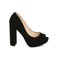 thumbnail image 2 of New Women Qupid Ragena-05 Nubuck Peep Toe Platform Block Heel Pump, 2 of 5