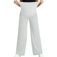 thumbnail image 7 of SBYOJLPB Pregnant Women's Solid Color Wide Leg Pants for Outdoor Wear During Pregnancy Casual Maternity Clothing for Fall and Winter Straight Leg Support High Waist, 7 of 7