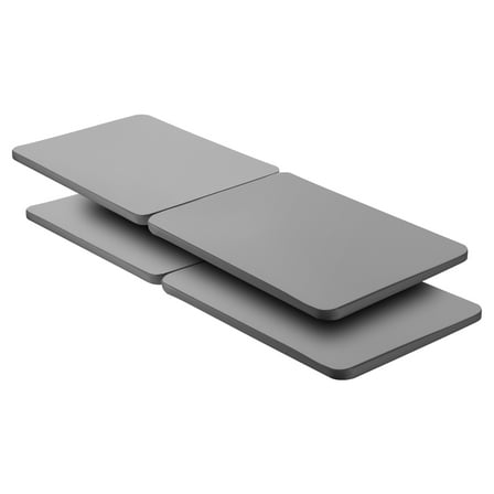 KFFKFF Queen Size Bunkie Board, 1.5-inch Bed Support Slats with Durable Oxford Cloth, Wooden Mattress Base for Queen Beds, Simple Assembly, 4 Pieces, Gray