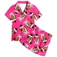 thumbnail image 4 of Yuncity Pajamas For Girls Summer Soft Comfortable Football Print Pjs Short Sleeve Cute Loungewear For Kids Nightwear Cozy Sleepwear Size 6-7 Years, 4 of 4
