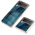 thumbnail image 5 of Designed for Samsung Galaxy Z Flip 4 Marble Case, Ultra Thin Girls Women Plating Marble Designed Flexible Soft TPU IMD Marble Protective Case Cover for Samsung Galaxy Z Flip 4 5G - Green, 5 of 7