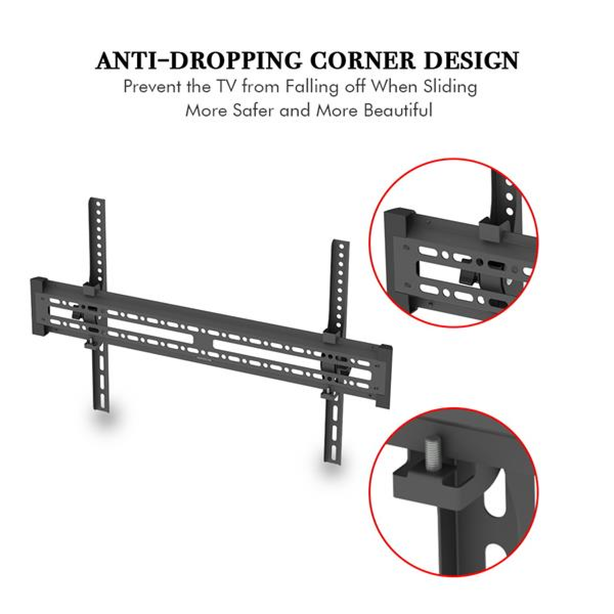 Clearance!Wall Mount Tv Bracket Wall Mount Bracket TV Stand Fits 32, 40, 42, 46, 50, 55, 65 Inch Plasma Flat Screen TV VESA400*600 Tv Wall Mount with Spirit Level Load Capacity 50kg,TMW003 - image 5 of 14