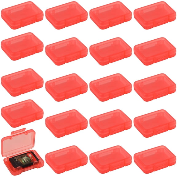 20PCS Collector Display Game Card Case Compatible with Nintendo Switch / OLED / Lite – Clear Protective Storage Box for Game Cartridge and TF Card (Red)