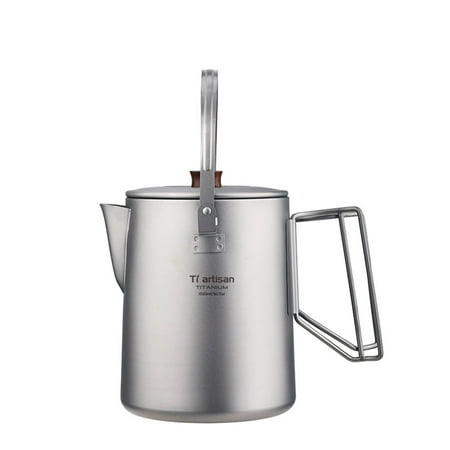 

Gerich 1.5L Titanium Coffee Kettle Camping Tea Pot Outdoor Hanging Coffee Maker