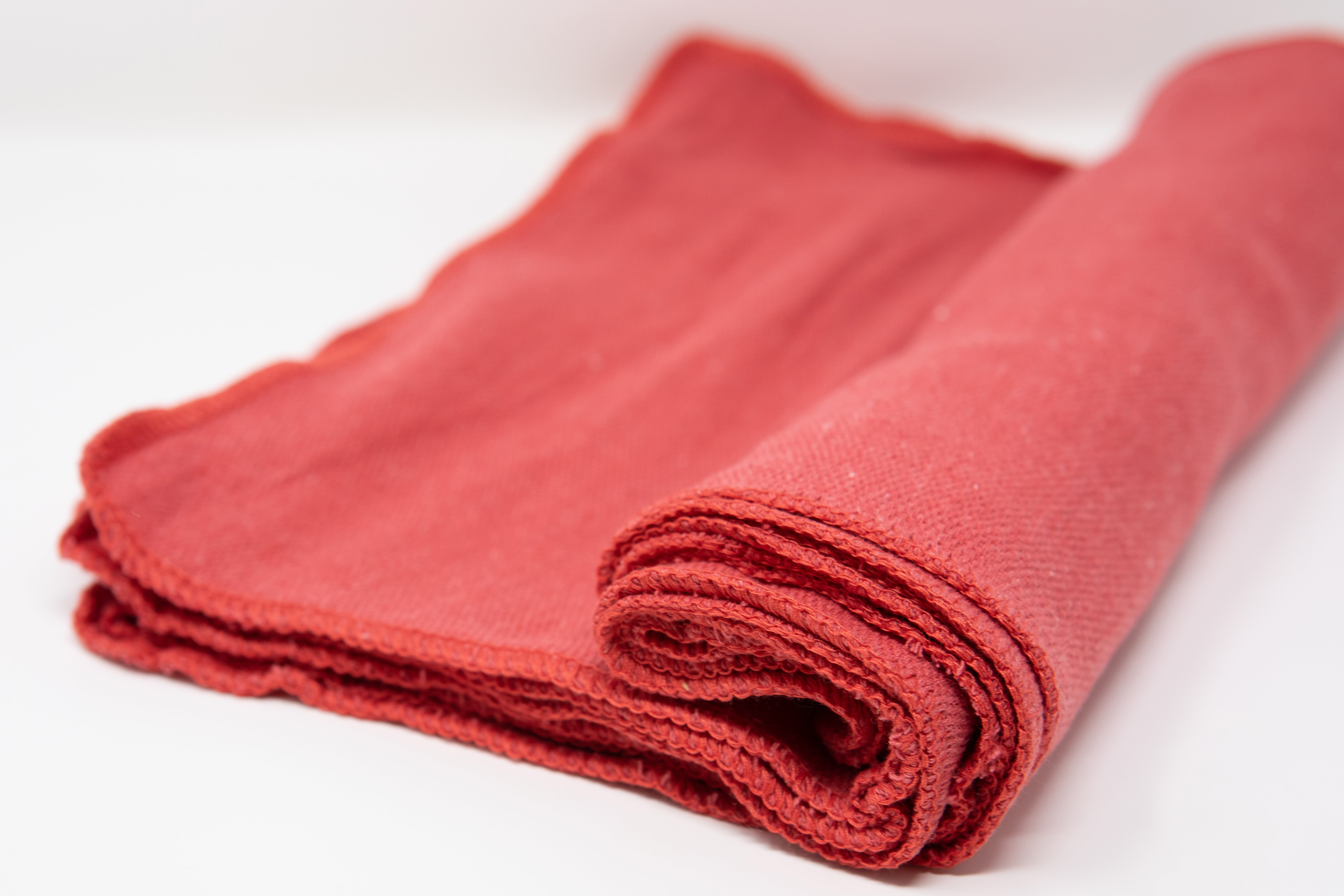 Red Shop Towels Grease Rags 12 Count Prewashed Reusable 12/" x 14/" Cotton Blend