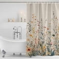 thumbnail image 4 of Vintage Botanical Waterproof Fabric Shower Curtain,Spring Floral Summer Botanical Rustic Waterproof Fabric Shower Curtain for Bathroom Curtains Bathtubs Shower Curtains with 12 Hooks Standard 60x72, 4 of 8