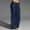 Dark Blue, variant on UTTOASFAY Woman Pants Women'S Cotton Linen Solid Long Pants High Waist Drawstring Loose Casual Coffee 18(L)