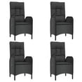 thumbnail image 4 of vidaXL 5 Piece Patio Dining Set with Cushions Black Poly Rattan, 4 of 10