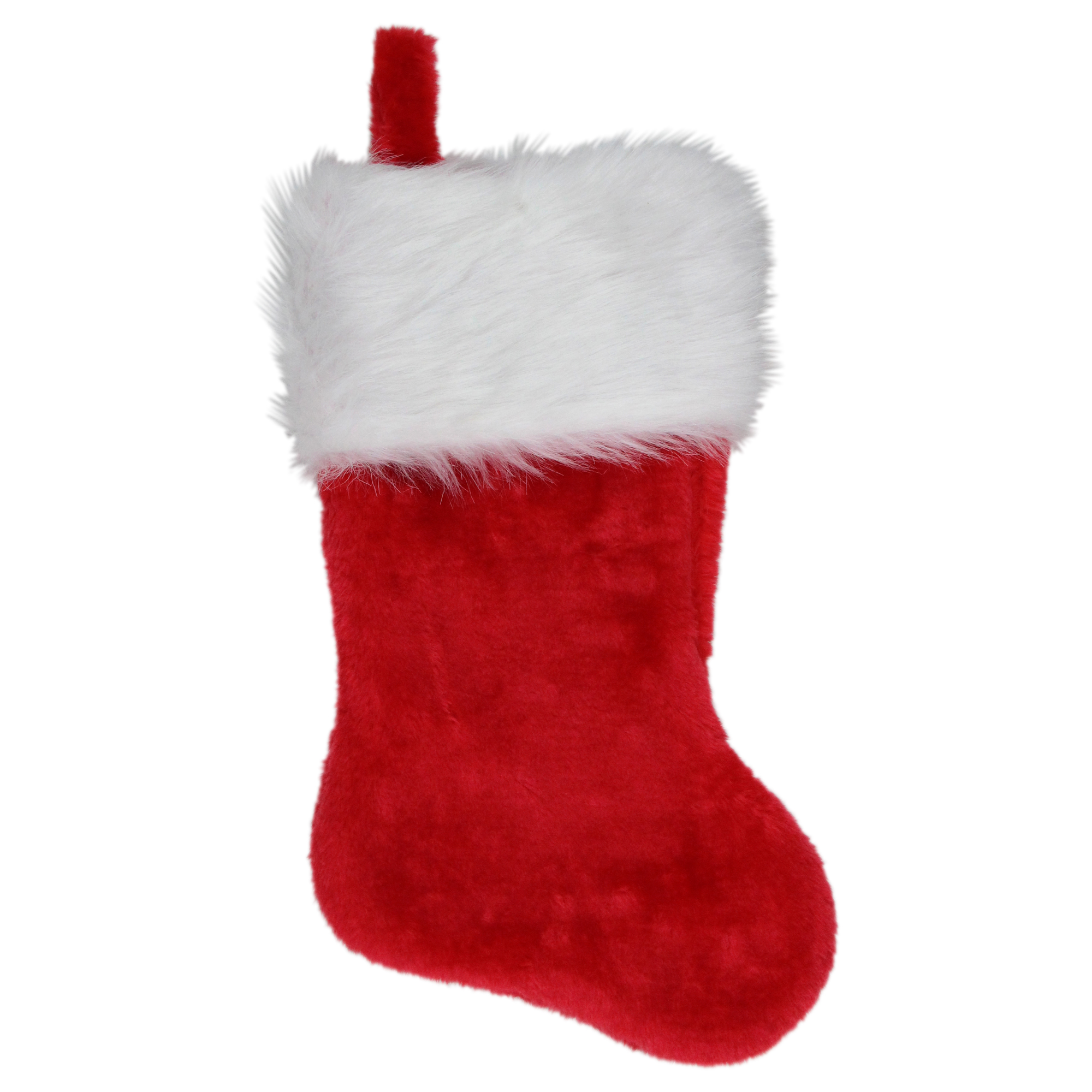 20" Traditional Red with White Cuff Hanging Christmas Stocking - Walmart.com - Walmart.com