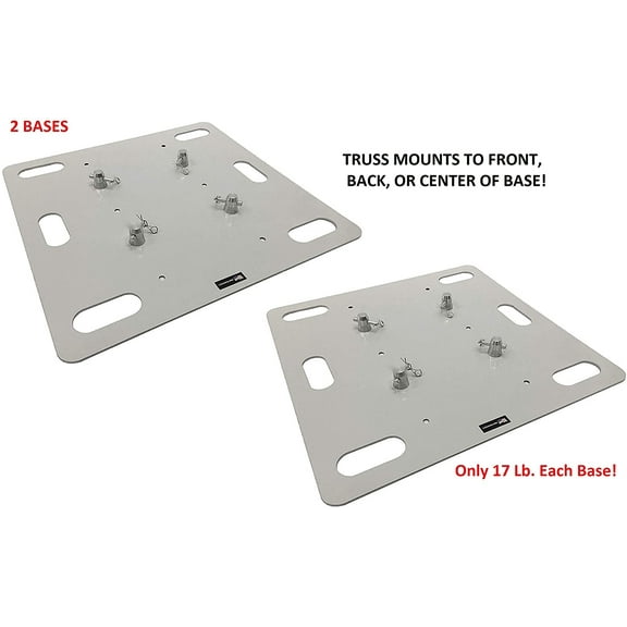 Two (2) Cedarslink 26"x26" Aluminum Ultra Lightweight Base Plates for 12"x12" Box Truss (11.42") With 2" Diameter Tubing Fits All Major Name Brands