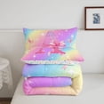 thumbnail image 5 of Manfei Pretty Rainbow Twin Comforter Sets,Pink Bownot Letter A Bedding Set,Colorful Stars Reversible,2 Pieces,1 Comforter and 1 Pillowcase, 5 of 7