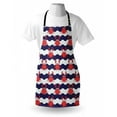 thumbnail image 3 of Crabs Apron Nautical Maritime Theme Cute Crabs on Striped Background Illustration Print, Unisex Kitchen Bib Apron with Adjustable Neck for Cooking Baking Gardening, Red and Navy Blue, by Ambesonne, 3 of 3
