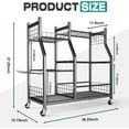 thumbnail image 2 of Garden Tool Organizer Stand, Garage Tool Storage Organization, Yard Tool Racks with lockable wheels, Fit for Long-Handled Tools/Rakes/Brooms, 2 of 7