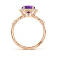 thumbnail image 2 of ANGARA Natural 1.7 Ct. Amethyst with Diamond Halo Ring in 14K Rose Gold for Women (Ring Size: 6), 2 of 10