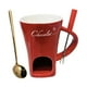 thumbnail image 1 of Taza para fondue de chocolate, vela de té, olla para derretir con tenedor y cuchara de café, utensilios de cocina Rojo, 1 of 9