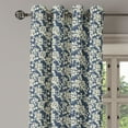 thumbnail image 3 of Ambesonne Floral Grommet Curtain, Vibrant Little Blooms, 50" x 54", Night Blue Ivory, 3 of 6