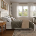 thumbnail image 3 of Lit Plateforme Bas en Bois Becket Grand avec Pied de Lit Assorti en Blanc, 3 of 13