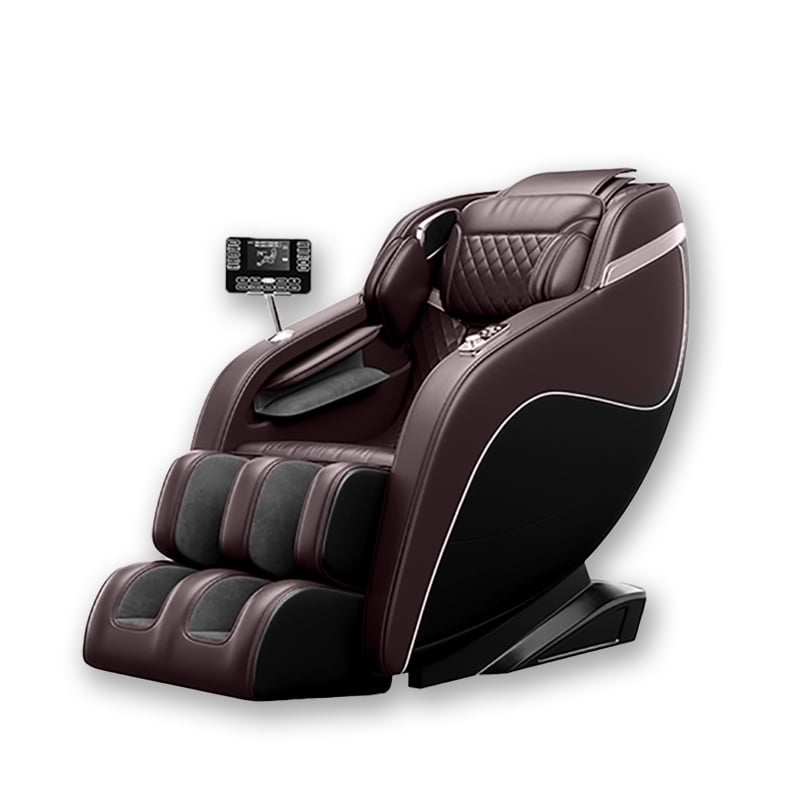 MAYEERTY Zero Gravity Recliner with SL-Track Shiatsu, Waterproof Massage Chair Full Body for Thai Stretching & Airbag Compression, Brown