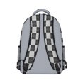 thumbnail image 3 of Gray and White Checkered Pattern Backpack for School, Cute School Bag with Adjustable Shoulder Straps and Padded Back, 15.3"x11"x6.7", 3 of 5