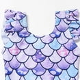 thumbnail image 5 of Kids Swimsuits Girls One Piee Bathing Suit Polyester Quck Dry Shoudler Ruffle Floral Swimwear Baby Bathing Suit Girl Light Purple 4 Years-5 Years, 5 of 6