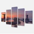 thumbnail image 2 of Windmills at Sunrise Panorama - Impression sur Toile Paysage, 2 of 3