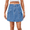Blue, variant on LYMAYTER Women's Casual Mini Short Skirt Cargo Pockets Stretchy Waist Jean Skirt S-2XL