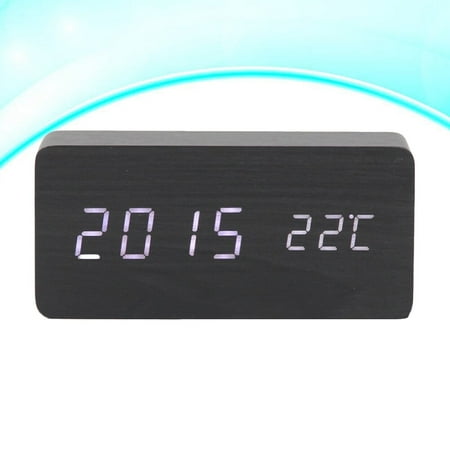 LOLIPPYY 1Set Bamboo Desk Clock With Temperature For General Users In Bedroom