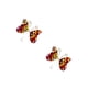 thumbnail image 4 of Juego de aretes y cadena ZVEZDA con dije en forma de mariposa plata mexicana ley .925 naranja, 4 of 5