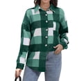 thumbnail image 5 of Fantaslook Womens Plaid Shirts Flannel Shacket Jacket Long Sleeve Button Down Boyfriend Shirt Coats, 5 of 9