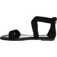 thumbnail image 3 of Women's Journee Collection Lucinda Ankle Strap Flat Sandal Black Microsuede Fabric 11 M, 3 of 6