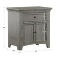thumbnail image 4 of Weston Home Crestler Classic Cupboard Nightstand with 1-Drawer & Charging Station, Antique Grey, 4 of 7