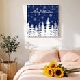 thumbnail image 4 of Canvas Wall Art, Navy Blue Christmas Trees Framed Canvas Prints for Living Room Bathroom, Winter Xmas Snowflakes Pine Forest Gallery Wrapped Wall Decor for Home Office, Gifts, 12"x12" Ship Next Day, 4 of 9