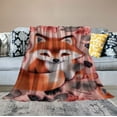 thumbnail image 2 of COMIO  Plush Flannel Sherpa Blanket for Girls Boys, Portable Reversible Soft Micro Crib Throw Blanket with Animal Print for Newborn and Nursery, Fox,, 2 of 6