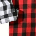 thumbnail image 4 of HAiming Men's Plaid Shirts Color Block Lapel Button down Long Sleeved Tops Plus Size Casual Loose Blouse with Pockets, 4 of 6