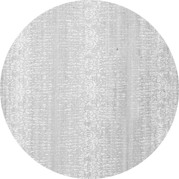 Ahgly Company Indoor Round Abstract Gray Contemporary Area Rugs, 4' Round
