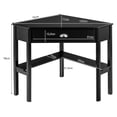 thumbnail image 3 of Costway Escritorio Angular Mesa para Estudiar Ordenador Madera Pino Compacto Negro 105 x 71 x 76 cm, 3 of 9