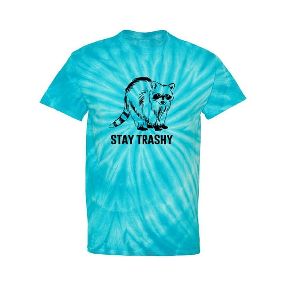 Stay Trashy Raccoon Tie Dye Cyclone Men -Smartprints Designs, Male XX-Large