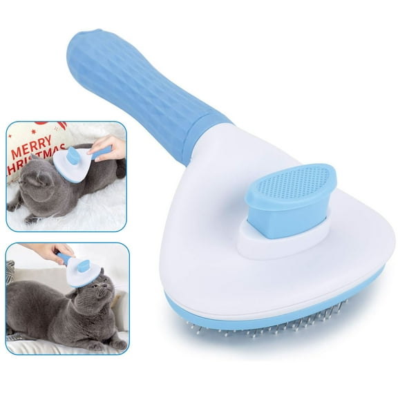 Emlimny Self Cleaning Slicker Brush, Dog Cat Bunny Pet Grooming Shedding Brush - Easy to Remove Loose Undercoat, Pet Massaging Tool Suitable for Pets with Long or Short Hair