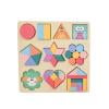 Loespoir Early Education Geometry Puzzle Board, Wooden Shape Building Blocks, Math Teaching Enlightenment Toys, For Boys And Girls, Shape Recognition, Problem Solving(A)